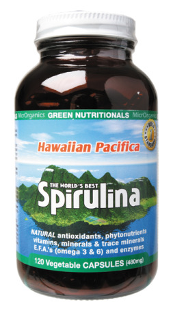 Hawaiian Pacifica Spirulina 120 vegetable capsules (480mg each)
